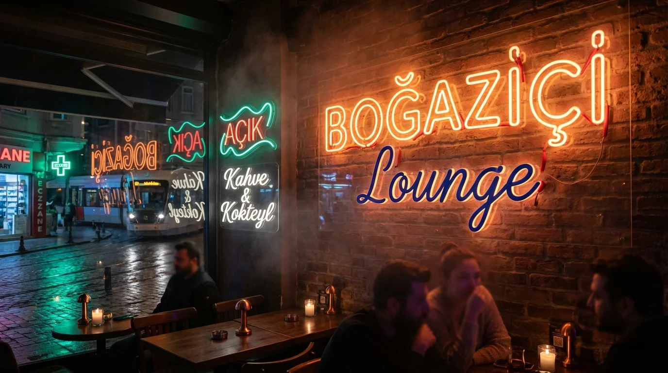 Neon tabela İstanbul cafe restoran